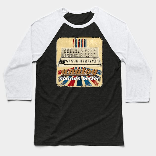 Modular Synthesizer Synth ADSR Analog Drum Machine Baseball T-Shirt by Kuehni